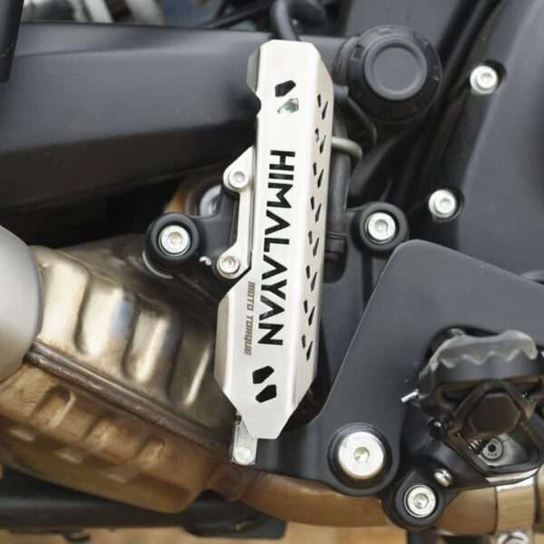 Moto Torque Rear Master Cylinder Guard Stainless Steel For Royal Enfield Himalayan 450 (Silver) (2)