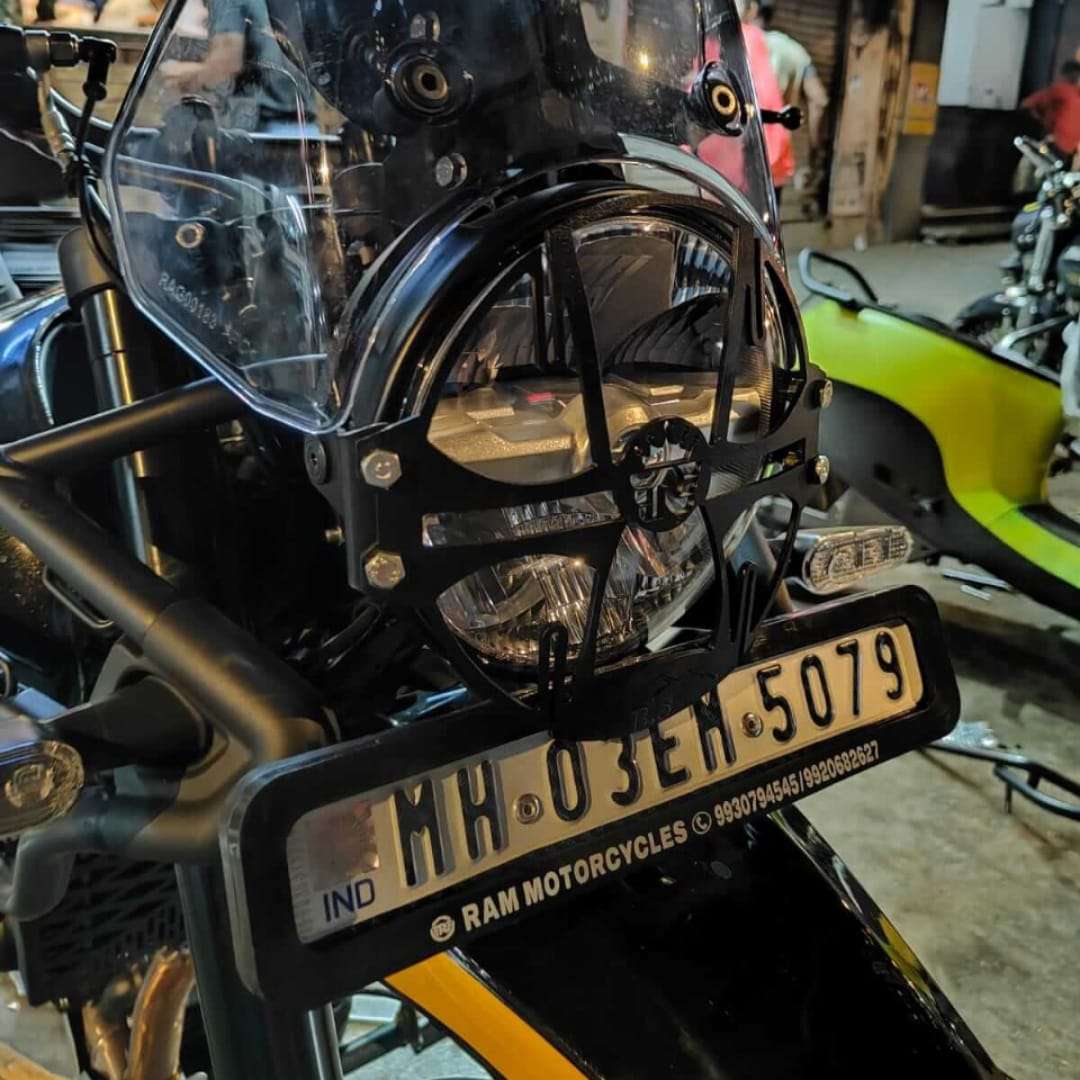 Stainless Steel Headlight Grill For Royal Enfield Himalayan 450 (Black) Stainless Steel Headlight Grill For Royal Enfield Himalayan 450 (Black)