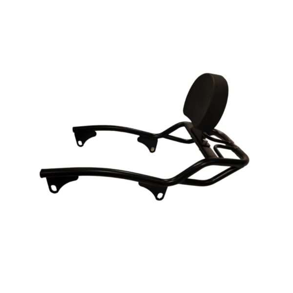 BS Auto Premium Stainless Steel Resto Top Rack Backrest With Carrier For Royal Enfield Super Meteor 650 (Black)