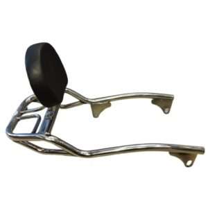 Premium Stainless Steel Resto Top Rack Backrest With Carrier For Royal Enfield Super Meteor 650 (Chrome)