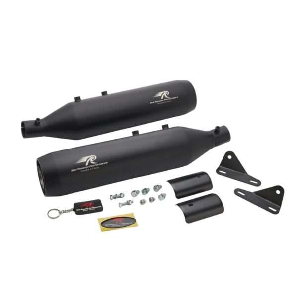 Astral Red Rooster Performance Exhaust For Royal Enfield Super Meteor 650 (Matte Black)