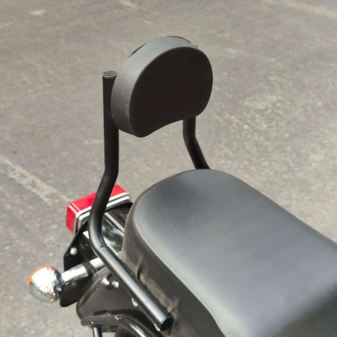 Vintage Edition Stainless Steel Backrest For Royal Enfield (Black) Vintage Edition Stainless Steel Backrest For Royal Enfield (Black)