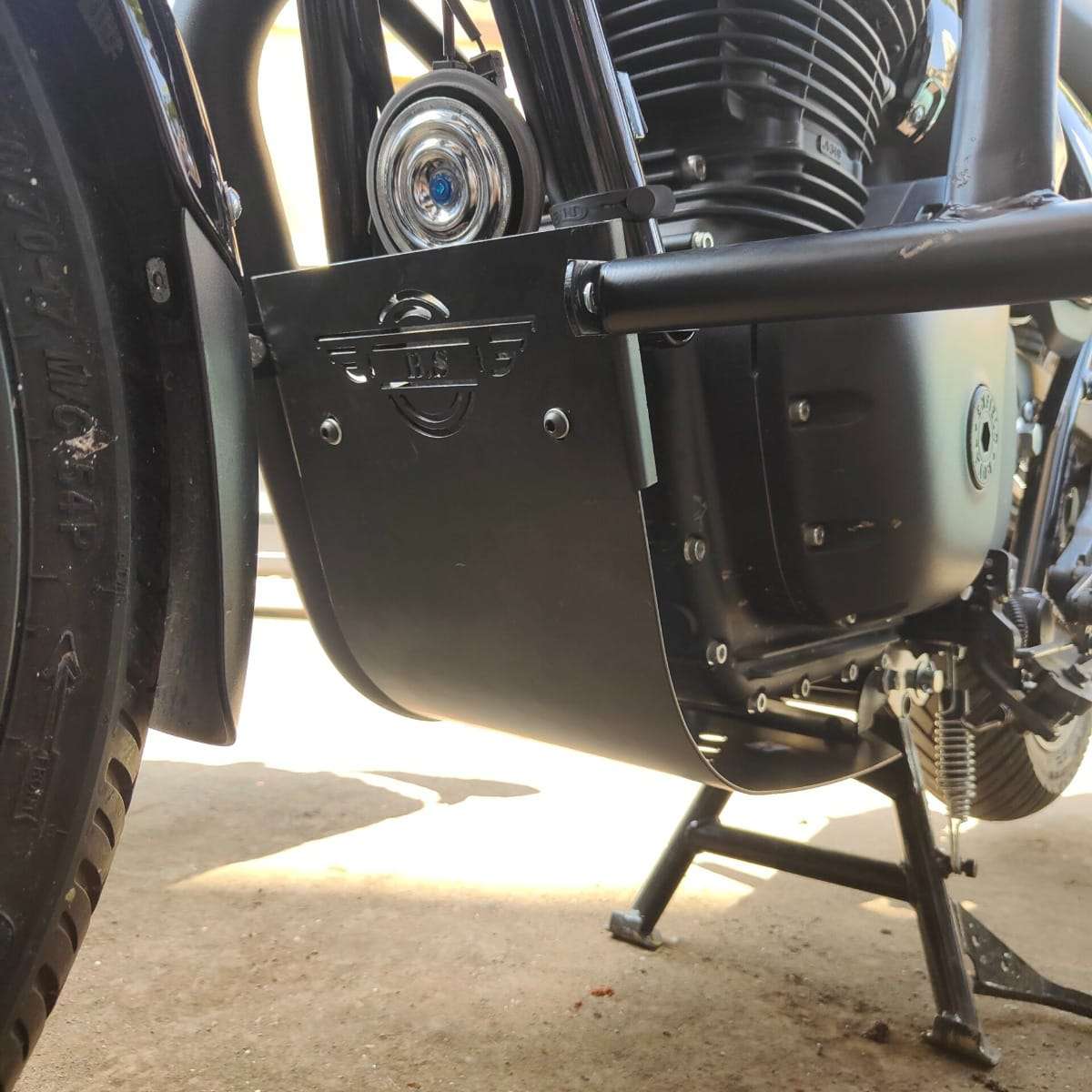 BS auto stainless steel sump guard engine guard bash plate for Royal Enfield Hunter 350 BS auto stainless steel sump guard engine guard bash plate for Royal Enfield Hunter 350