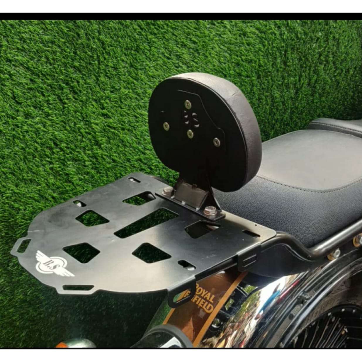 Backrest with top rack plate for Royal Enfield Classic 350 Reborn Backrest with top rack plate for Royal Enfield Classic 350 Reborn