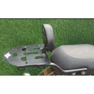 Stainless steel backrest with top rack plate for Royal Enfield Classic 350 Reborn (Black)