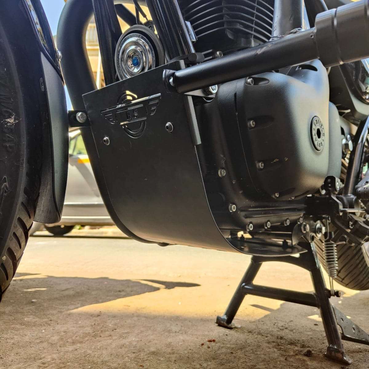 Stainless steel sump guard for Royal Enfield Hunter 350 Stainless steel sump guard for Royal Enfield Hunter 350