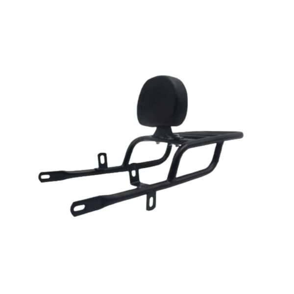 BS Auto Stainless Steel Long Pipe Type Backrest With Carrier For Royal Enfield Himalayan 411 (Black)