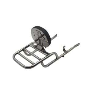 Stainless Steel Long Pipe Type Backrest With Carrier For Royal Enfield Himalayan 411 (Chrome)