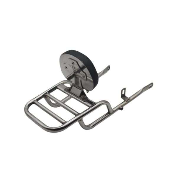Stainless Steel Long Pipe Type Backrest With Carrier For Royal Enfield Himalayan 411 (Chrome)