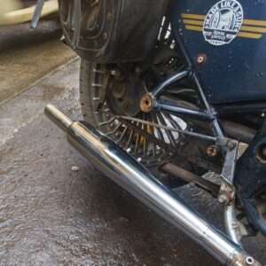 BS Auto Stainless Steel Goldstar Exhaust Silencer For Royal Enfield Classic 350 Standard Electra BS3 BS4 (Chrome)