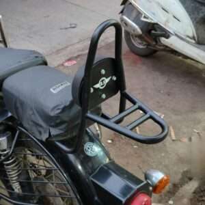 BS Auto Stainless Steel Sissy Bar Backrest For Royal Enfield Classic Standard Electra (Black)