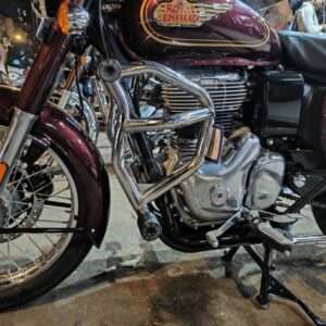 BS Auto Stainless Steel Sliders Crash Guard Leg Guard For Royal Enfield Classic Electra Standard (Silver)