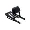 Comfort Cushion Backrest With Top Rack Carrier Plate For Royal Enfield Classic Standard Electra Classic Reborn (Black)