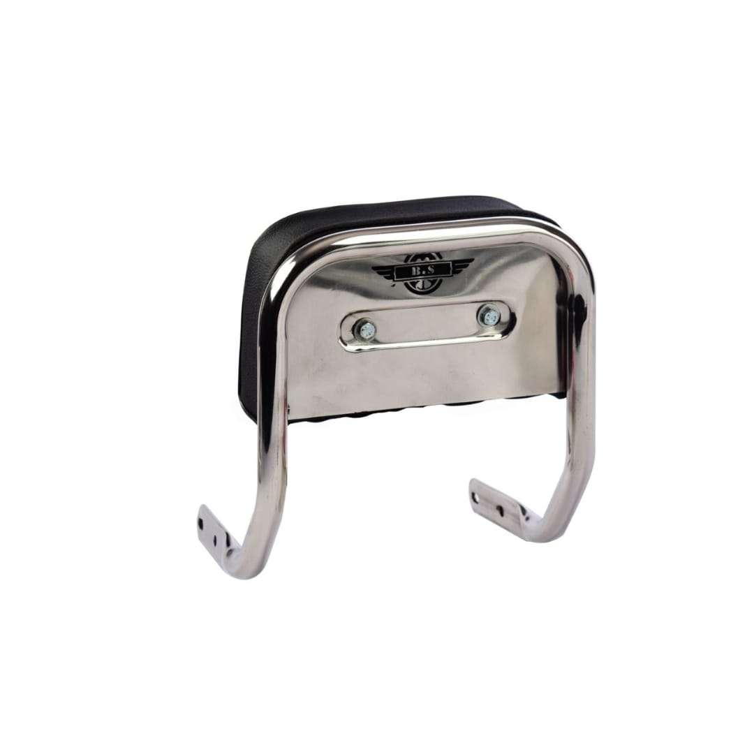 Stainless Seel Padded Cushion Backrest For Royal Enfield Classic Standard Electra (Chrome) Stainless Seel Padded Cushion Backrest For Royal Enfield Classic Standard Electra (Chrome)