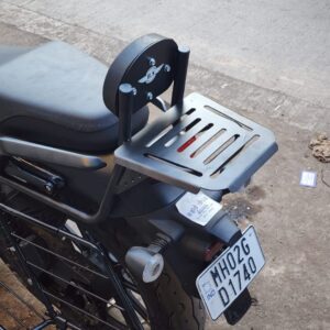 Stainless Steel Backrest with Carrier For Harley Davidson X440 (Black)